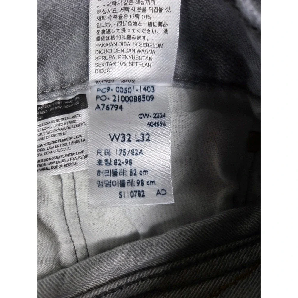 Levi's 501 Original‎ Fit Jeans Mens W32 L32 Grey Straight Leg Button Fly Denim